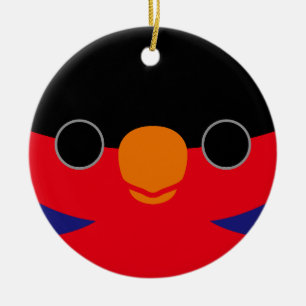 The face of a Black-capped lory Ceramic Ornament