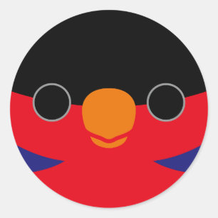 The face of a Black-capped lory Classic Round Sticker