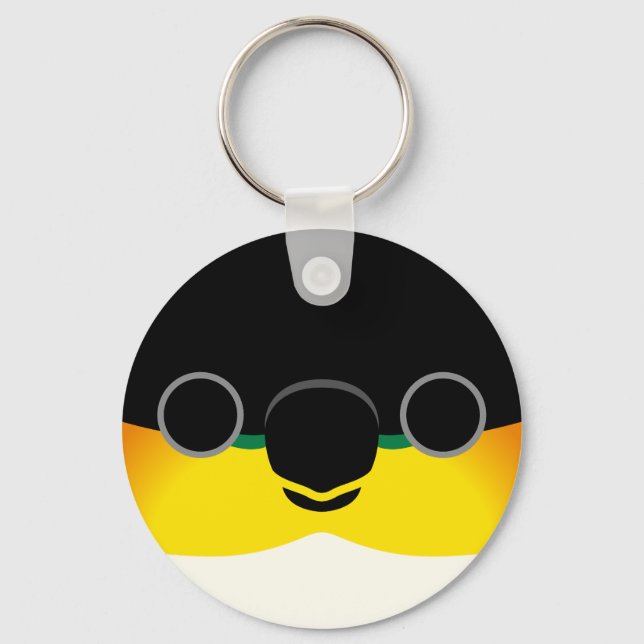 The face of a Black-headed Caique Keychain (Front)