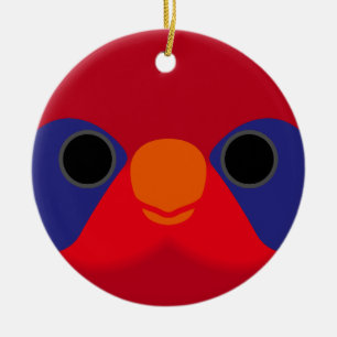 The face of a Black-winged lory Ceramic Ornament