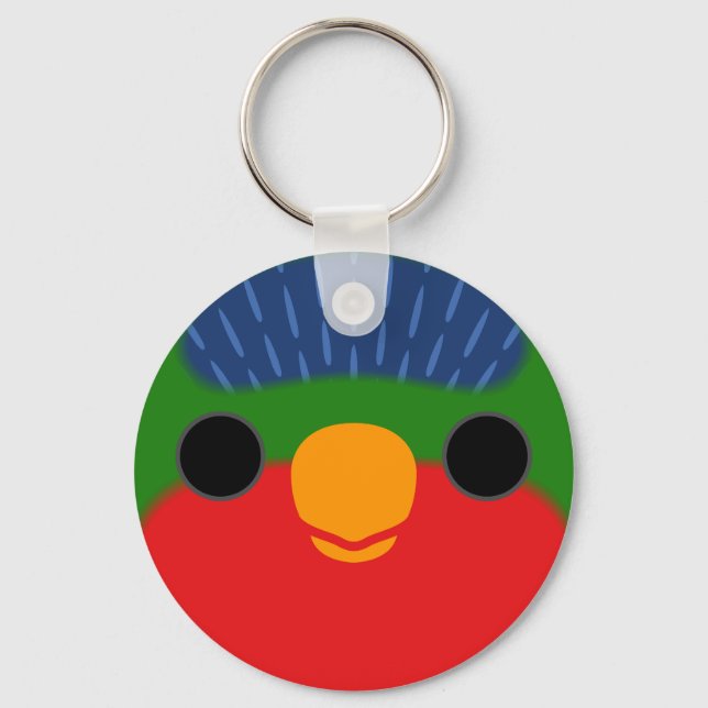 The face of a Blue-crowned lorikeet Keychain (Front)
