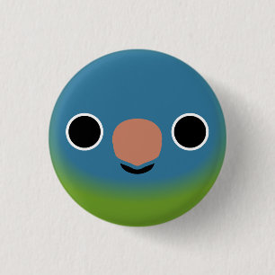 The face of a Blue-crowned parakeet Button