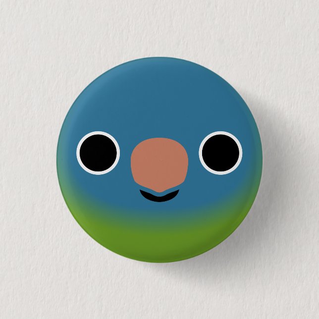The face of a Blue-crowned parakeet Button (Front)