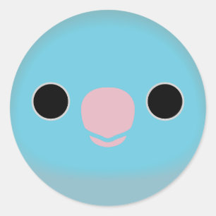 The face of a blue female Pacific parrotlet Classic Round Sticker