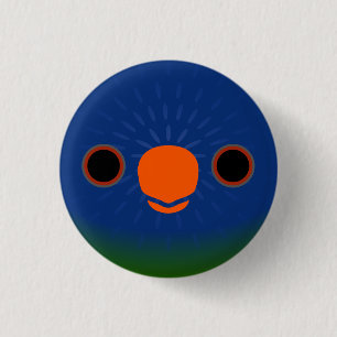 The face of a Blue-fronted lorikeet Button