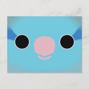 The face of a blue male Pacific parrotlet Holiday Postcard