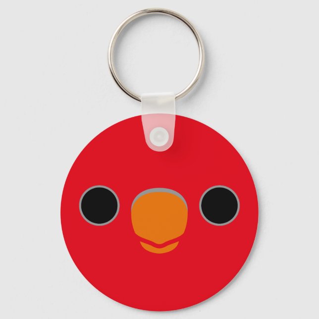 The face of a Chattering Lory Keychain (Front)
