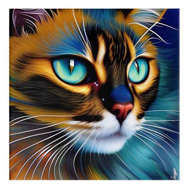 The Face of a cute Lynx point Siamese Acrylic Print (Front)