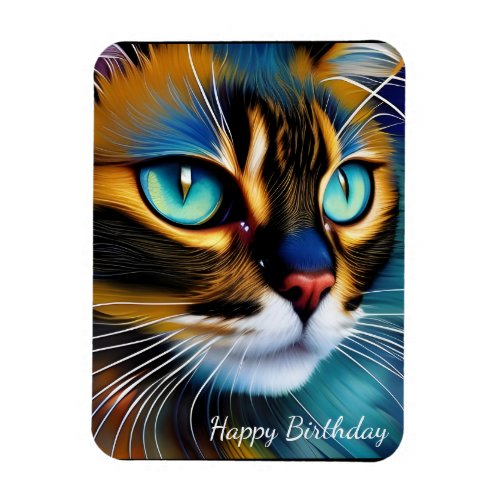 The Face of a cute Lynx point Siamese Birthday Magnet