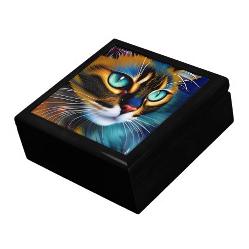 The Face of a cute Lynx point Siamese Gift Box