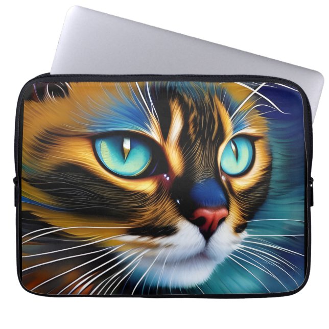 The Face of a cute Lynx point Siamese Laptop Sleeve (Front)