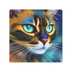 The Face of a cute Lynx point Siamese Metal Print