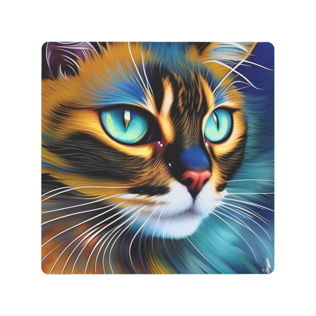 The Face of a cute Lynx point Siamese Metal Print (Front)