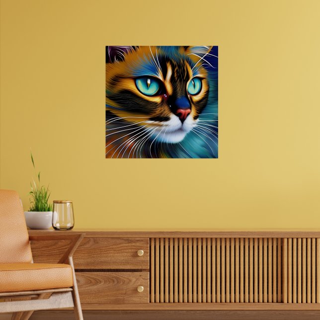 The Face of a cute Lynx point Siamese Poster (Living Room 2)