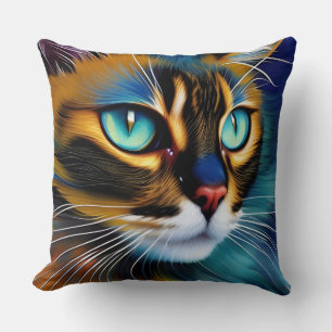 The Face of a cute Lynx point Siamese Throw Pillow