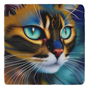 The Face of a cute Lynx point Siamese Trivet