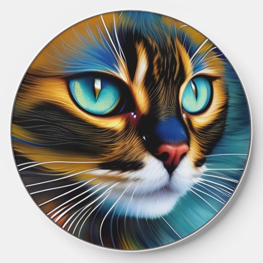 The Face of a cute Lynx point Siamese Wireless Charger (Front)