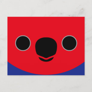 The face of a Eclectus Parrot (Female) Holiday Postcard