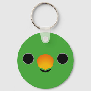 The face of a Eclectus Parrot (Male) Keychain