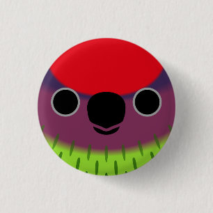The face of a Goldie's lorikeet Button