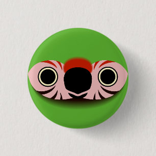 The face of a Great green macaw Button