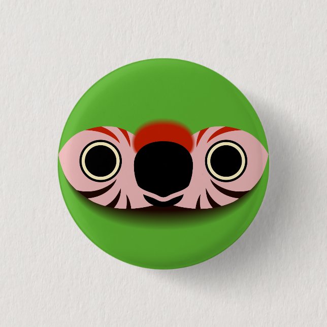 The face of a Great green macaw Button (Front)