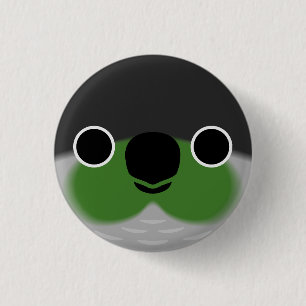 The face of a Green-cheeked parakeet Button