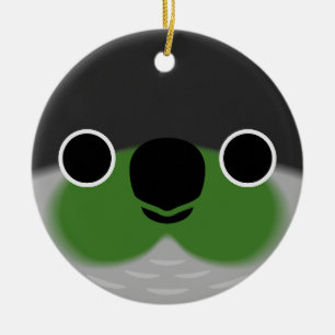 The face of a Green-cheeked parakeet Ceramic Ornament