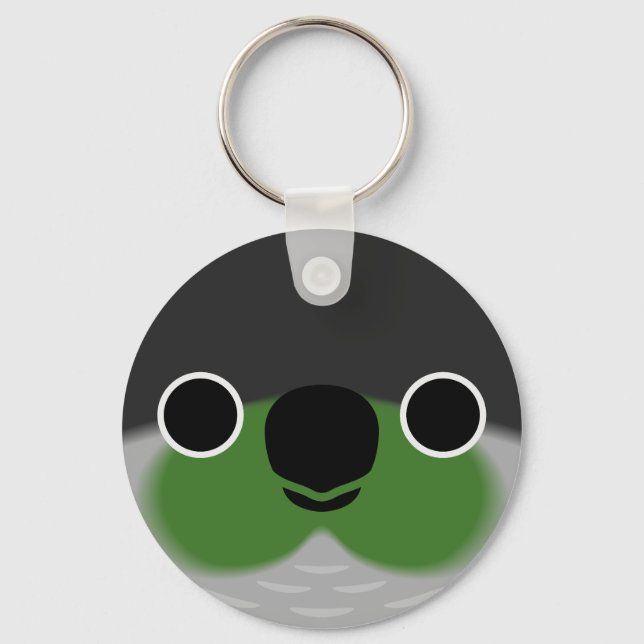 The face of a Green-cheeked parakeet Keychain (Front)