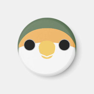 The face of a mauve peach-faced lovebird magnet