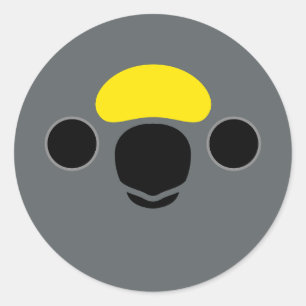 The face of a Meyer's Parrot Classic Round Sticker