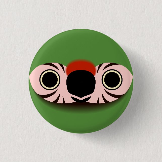 The face of a Military macaw Button (Front)