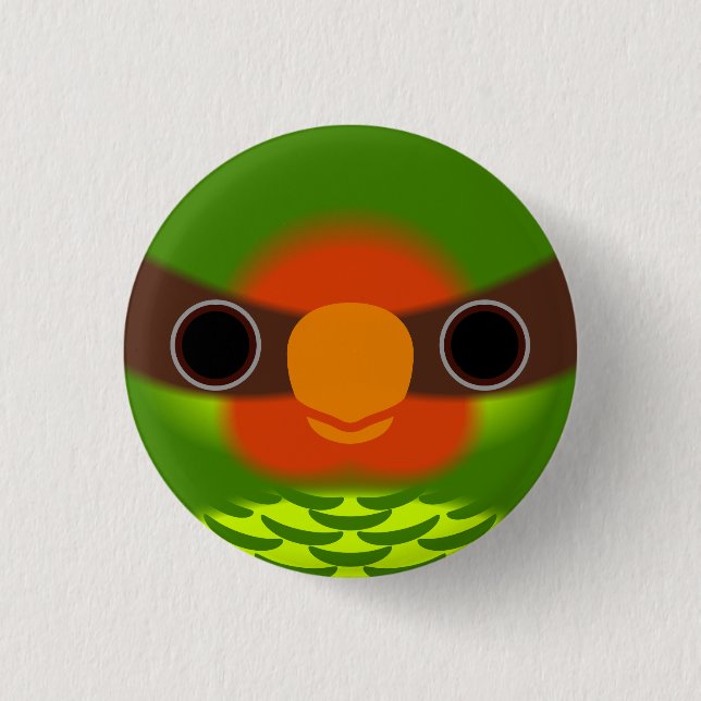 The face of a Mindanao lorikeet Button (Front)