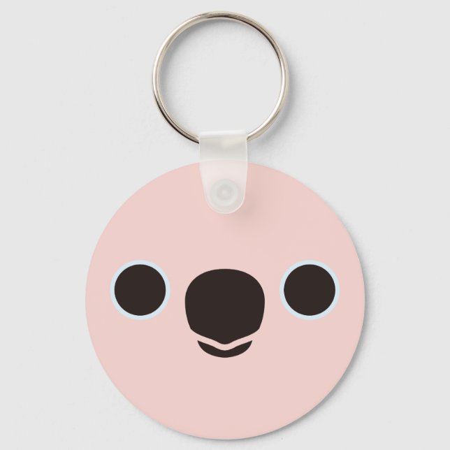 The face of a Moluccan Cockatoo Keychain (Front)