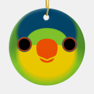 The face of a New Caledonian lorikeet Ceramic Ornament