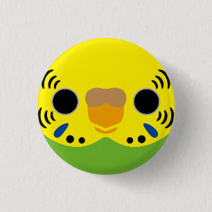 The face of a normal female budgie button