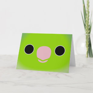 The face of a normal female Pacific parrotlet Card