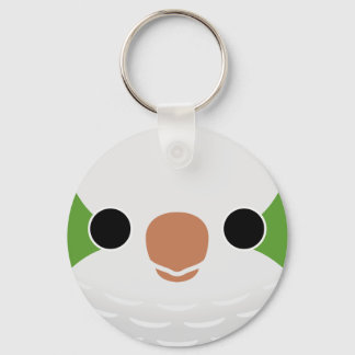 The face of a Normal Monk Parakeet Keychain