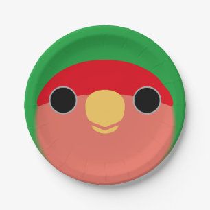 The face of a normal peach-faced lovebird paper plates