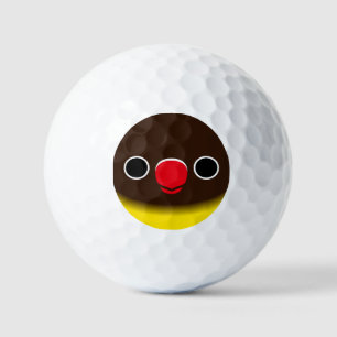 The face of a normal yellow-collared lovebird golf balls