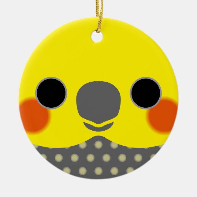 The face of a Pearl male cockatiel Ceramic Ornament (Front)