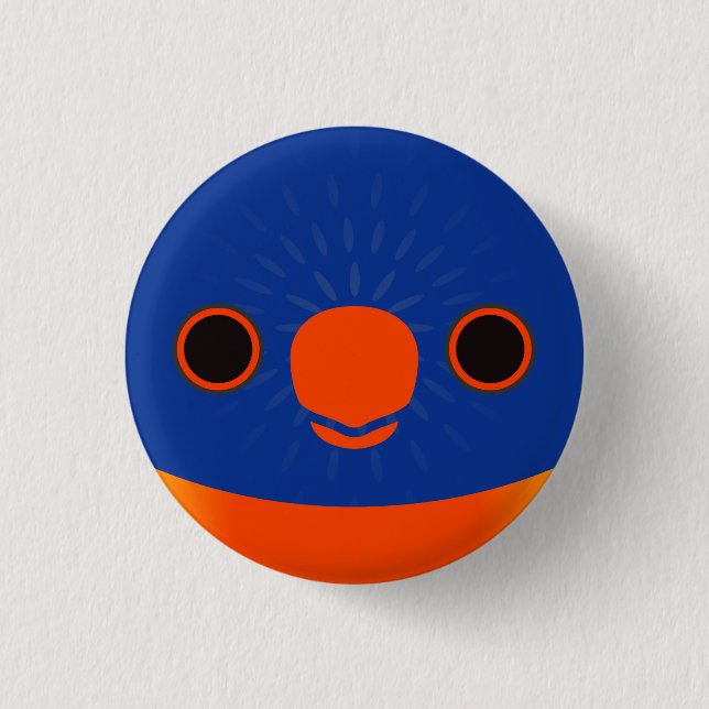 The face of a Rainbow Lorikeet Button (Front)