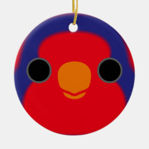 The face of a Red-and-blue Lory Ceramic Ornament