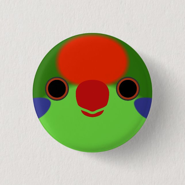 The face of a Red-fronted lorikeet Button (Front)