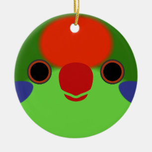 The face of a Red-fronted lorikeet Ceramic Ornament