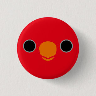 The face of a Red Lory Button