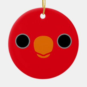 The face of a Red Lory Ceramic Ornament
