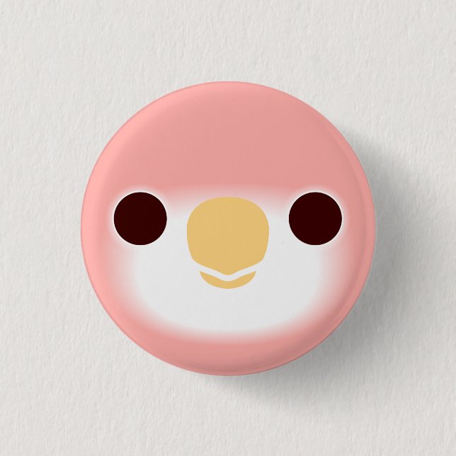 The face of a Rubino Bourke's parrot Button (Front)