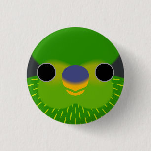 The face of a Striated lorikeet Button