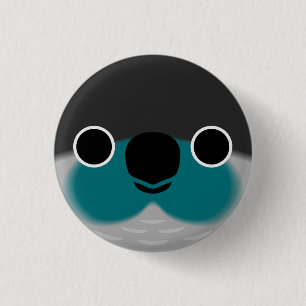 The face of a Turquoise Green-cheeked parakeet Button
